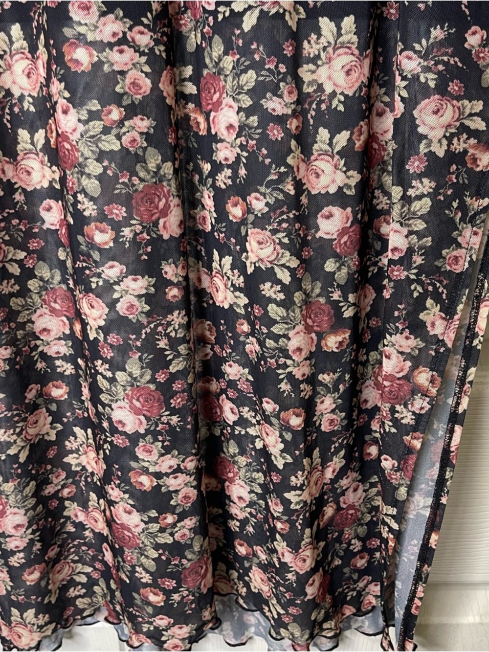 Torrid Womens Floral Multi Color Mesh Maxi Skirt Sz 1 - Picture 8 of 9